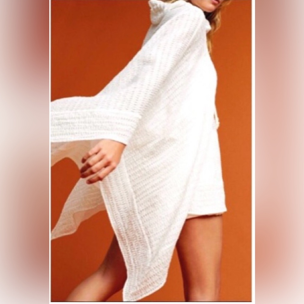 Anthropologie Lilka White Shell Pullover/Beach Cover-up NEW - Picture 4 of 7